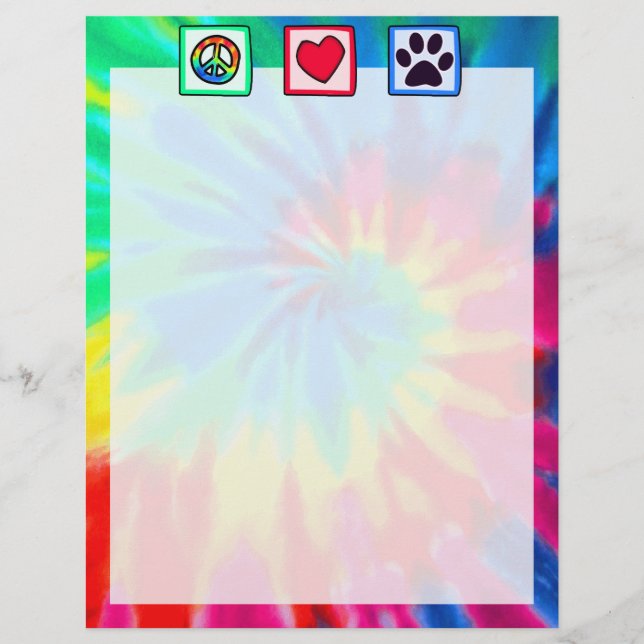 Papier Peace, love, dog; pavprint (Devant)