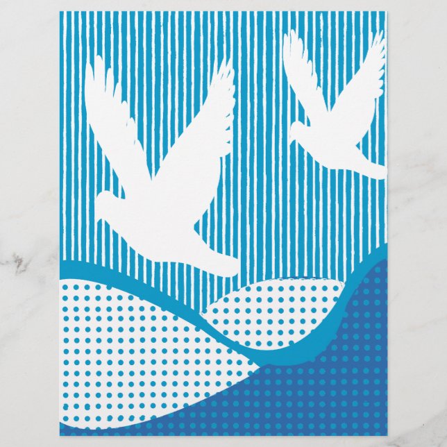 Papier Peace White Doves Artsy Peace Scrapbook Paper (Devant)
