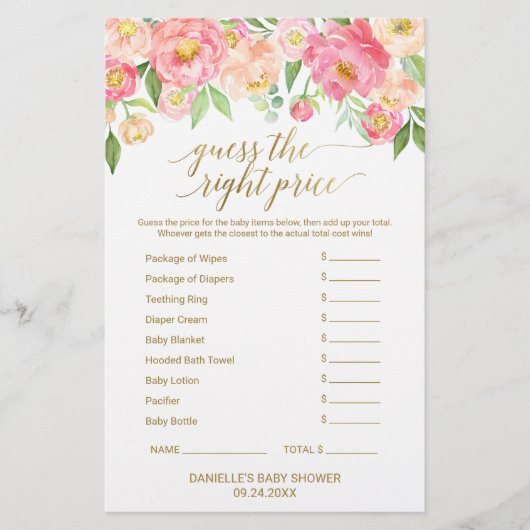 Papier Peach and Pink Peony Guidez le jeu au bon prix (Devant)