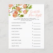 Papier Peach Devinez Le Prix Bon Baby shower Jeu (Devant)