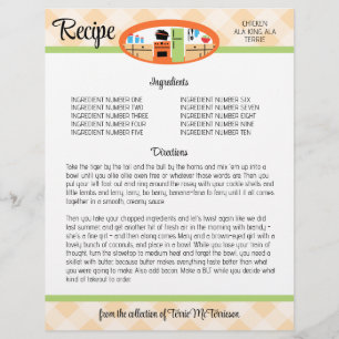 Papier Peach en vichy recette de cuisine rétro classeur i