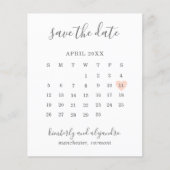 Papier Peach Heart Calender Budget Wedding Enregistrer la (Devant)