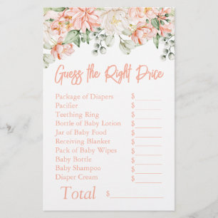 Papier Peach Ivory Baby shower Devine le bon prix