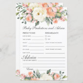 Papier Peach Ivory Floral Baby Prédictions et conseils (Devant / Derrière)