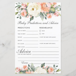 Papier Peach Ivory Floral Baby Prédictions et conseils