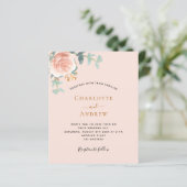 Papier Peach or rose QR RSVP budget faire-part de mariage (Debout devant)