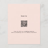 Papier Peach or rose QR RSVP budget faire-part de mariage (Dos)