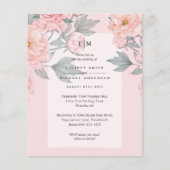 Papier Peach PEONIES Lilac Mariage Inviter BUDGET (Devant)