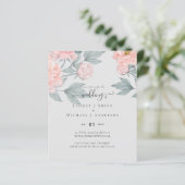Papier Peach Peonies Sage Floral Budget Mariage (Debout devant)