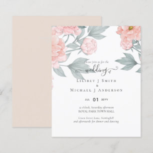 Papier Peach Peonies Sage Floral Budget Mariage