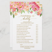 Papier Peach & Pink Peony Flower Word Scramble Jeu (Devant / Derrière)