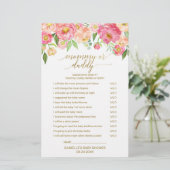 Papier Peach & Pink Peony Flower Word Scramble Jeu (Debout devant)