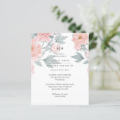 Papier Peach Push Peach PEONIES Mariage Inviter Réception (Debout devant)