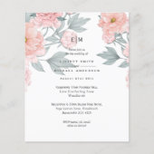 Papier Peach Push Peach PEONIES Mariage Inviter Réception (Devant)