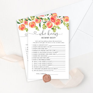Papier Peach Qui connaît maman meilleur baby shower jeu