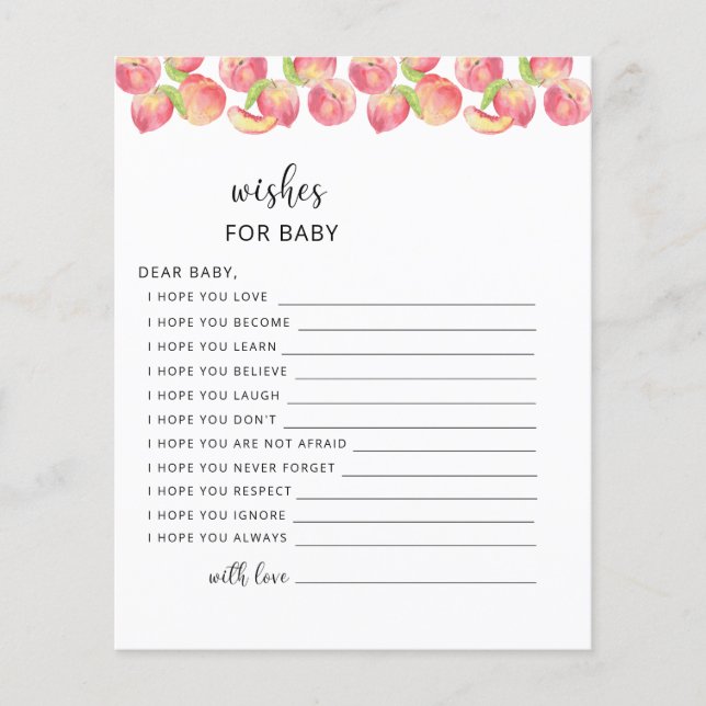 Papier PEACH souhaite pour bébé (Devant)