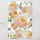 Papier Peach Tulip Blooms Baby shower Prédictions Jeu (Dos)