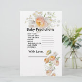 Papier Peach Tulip Blooms Baby shower Prédictions Jeu (Debout devant)