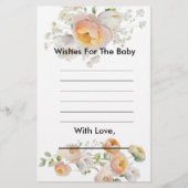 Papier Peach Tulip Blooms Souhaits Pour Le Baby shower (Devant)