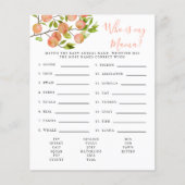 Papier Peach Who Is My Mama Baby shower Jeu (Devant)