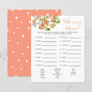Papier Peach Who Is My Mama Baby shower Jeu