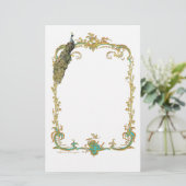 Papier Peacock avec cadre or Ornat Art Imprimer (Debout devant)