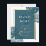 Papier Peacock Blue Gold Alcohol ENK Chic Wedding Invitat<br><div class="desc">Ce mariage moderne fait partie d'une collection plus grande, regardez-les tous pour sélectionner la mise en page et le type de carte/papier qui correspond le mieux à vos besoins. Il présente un effet abstrait à l'ombre de l'encre qui s'intègre bien avec votre thème de couleur choisi pour un printemps, été,...</div>