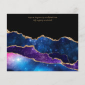 Papier Peacock Blue Green Gold Agate Wedding Inviter CHEA (Dos)