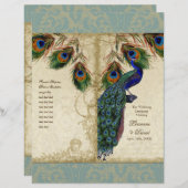 Papier Peacock & Feather Elegant Matching Wedding Program (Devant / Derrière)