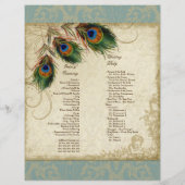 Papier Peacock & Feather Elegant Matching Wedding Program (Dos)