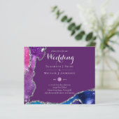 Papier Peacock Violet Blue Agate Mariage Inviter BUDGET (Debout devant)