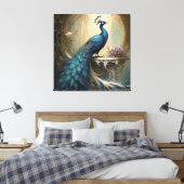 Papier Peacook et Fleurs toile étirée Impression (Insitu(Chambre))