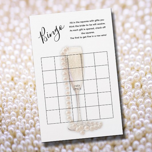 Papier Pearl & Prosecco Fête des mariées Jeu de Bingo