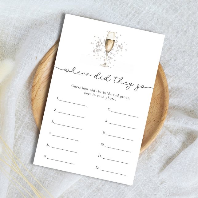 Papier Pearl & Prosecco Où Sont-Ils Allés Jeu De Mariage (Créateur téléchargé)