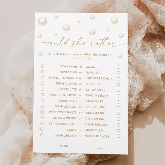 Papier Pearls et Prosecco Douche préférerait-elle jouer (Créateur téléchargé)