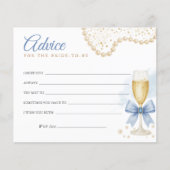 Papier Pearls & Prosecco Bridal Shower Advice Card (Devant)