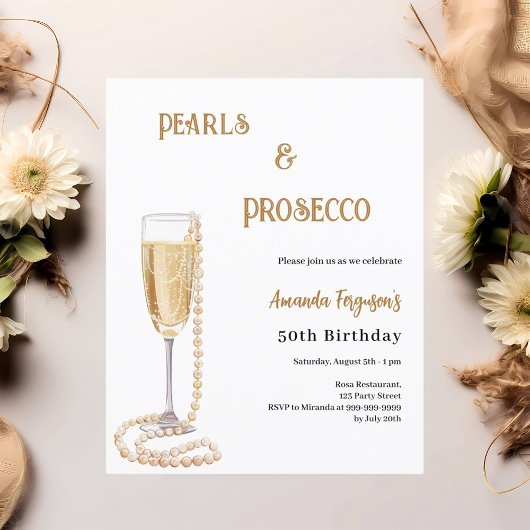 Papier Pearls Prosecco bulle invitation d'anniversaire