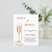 Papier Pearls Prosecco bulle nuptiale douche invitation (Debout devant)