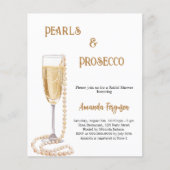 Papier Pearls Prosecco bulle nuptiale douche invitation (Devant)