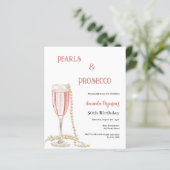 Papier Pearls Prosecco bulles roses invitation d'annivers (Debout devant)