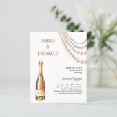 Papier Pearls Prosecco élégante de douche nuptiale invita (Debout devant)