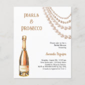 Papier Pearls Prosecco élégante de douche nuptiale invita (Devant)