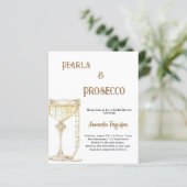 Papier Pearls Prosecco élégante de douche nuptiale invita (Debout devant)