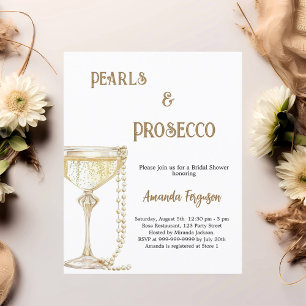 Papier Pearls Prosecco élégante de douche nuptiale invita