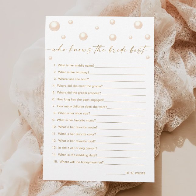Papier Pearls Prosecco Fête des mariées Qui Connaît La Ma (Créateur téléchargé)