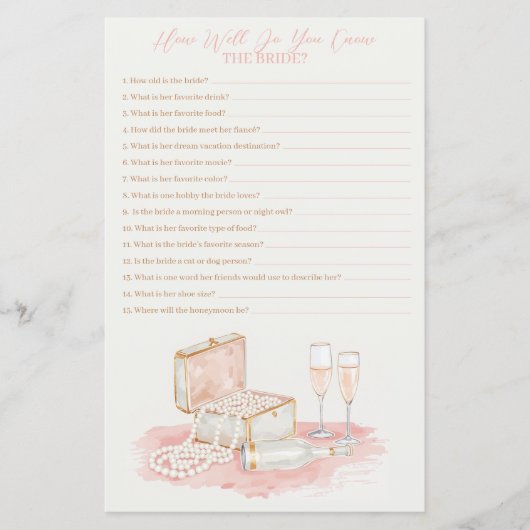 Papier Pearls & Prosecco How Well Do You Know Her Game (Devant)