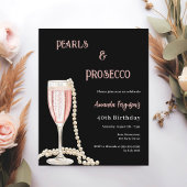 Papier Pearls Prosecco invitation d'anniversaire rose noi