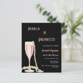 Papier Pearls Prosecco invitation d'anniversaire rose noi (Debout devant)