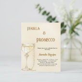 Papier Pearls Prosecco or nuptiale douche invitation (Debout devant)
