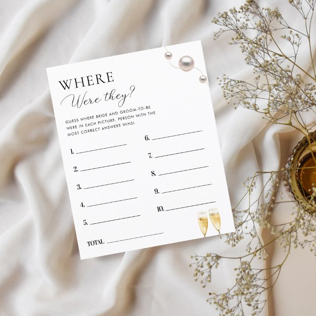 Papier Pearls Prosecco Où Étaient-Ils Jeu De Fête des mar (Créateur téléchargé)